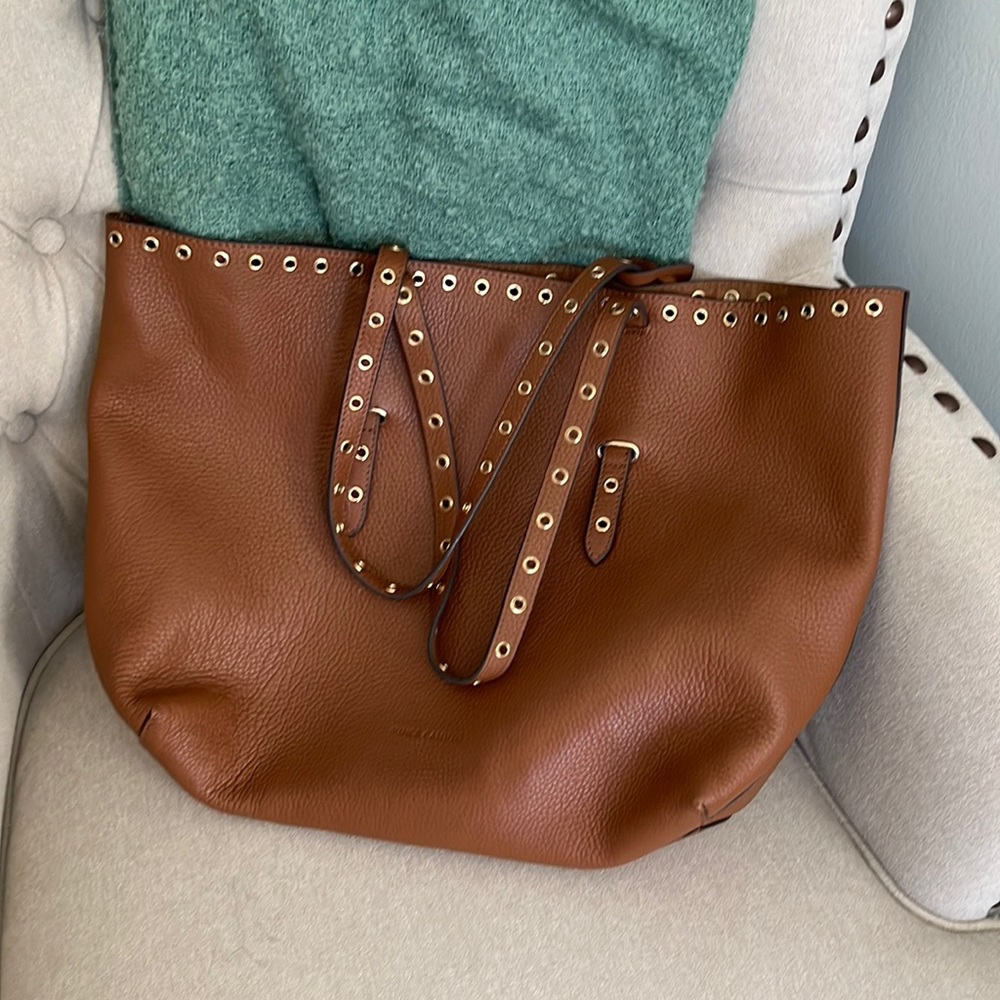 Vince Camuto caramel tote with gold hardware